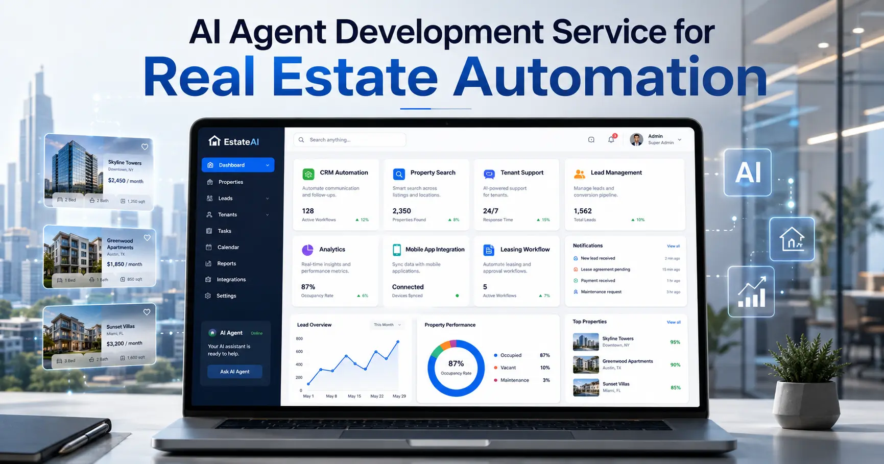 AI agent development service for real estate automation